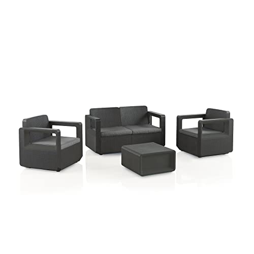 Shaf - Venus | Lounge Gartenmöbel Set 4 Personen | Balkonmöbel Set für Terrasse oder Garten - Graphit von Shaf