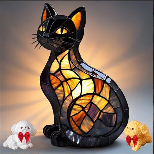 Solymall Leuchtende Mieze, Leuchtende Mieze, Katzenlampe Mit Warmem Umgebungslicht, Wohndekor Für Katzen- Und Hundeliebhabe (B) von Shafaja