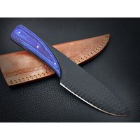 Handgemachte Schöne D2 Stahl Pulverbeschichtung Auf 9, 5 "Jagd Fix Klingen Skinner Messer Farbe Holz Blatt Griff Mit Lederscheide Geschenk von ShahraizUSA