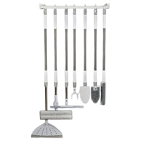 Shakub Fensterputzer mit Teleskopstiel,Multifunktionales Reinigungsset 7 in 1,Mit Wasserschrauber und Silikonwäsche,Teleskopstange Fensterreinigung 77-122cm,Bodenwischer für Fenster von Shakub