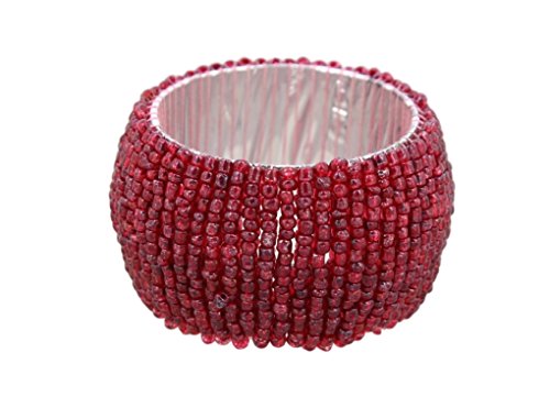 ShalinIndia Serviette Ringe 4 Stück handgefertigt mit Glas Perlen, Wine Color, 1.5 Inch ShalinIndia Serviette Ringe 4 Stück handgefertigt mit Glas Perlen, Wine Color, 1.5 Inch von Shalinindia