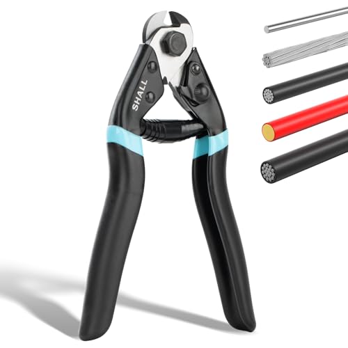 SHALL Drahtseilschneider Kabelschneider Drahtschneider Bowdenzug-Zange aus CrV-Stahl | Schneidet bis 4.8mm (3/16") | für Fahrrad, Elektro, Reparatur von Shall