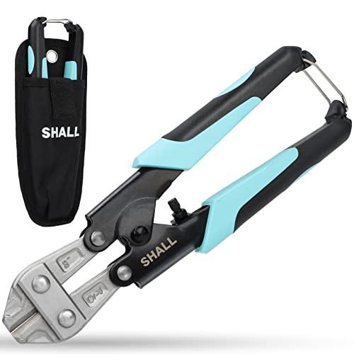SHALL Mini-Bolzenschneider, 210mm/8-Zoll Heavy Duty Drahtschneider, zweifarbiger ergonomischer Griff, Sicherheitsschloss, Effizientere Hebel mit einstellbarer Öffnung, Gürteltasche enthalten SHALL Mini-Bolzenschneider, 210mm/8-Zoll Heavy Duty Drahtschneider, zweifarbiger ergonomischer Griff, Sicherheitsschloss, Effizientere Hebel mit einstellbarer Öffnung, Gürteltasche enthalten von Shall