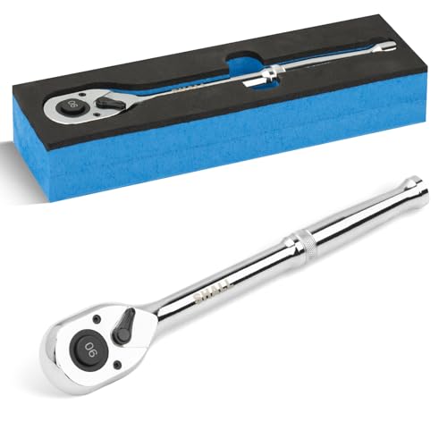 Shall Umschaltknarre 1/4 Zoll 90-Zahn Ratsche mit Schnellspanner | Chrom-Vanadium-Stahl | 4° Kleiner Betätigungswinkel für enge Bauräume von Shall