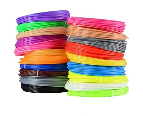 3D Stift Filament PLA, 20Farben, je 5 Meter, 100M/328FT, 1,75mm PLA Filament für 3D Drucker, 3D Stift von ShallWe