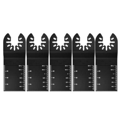 5 Stück Multitool Sägeblätter Zubehör, Holz Metall Kunststoff Multimaster Sägeblätter Multifunktionswerkzeug Oszillierende Zubehör Universal Schnellfreisetzung für Bosch Fein Multimaster Multitalent von Shallho