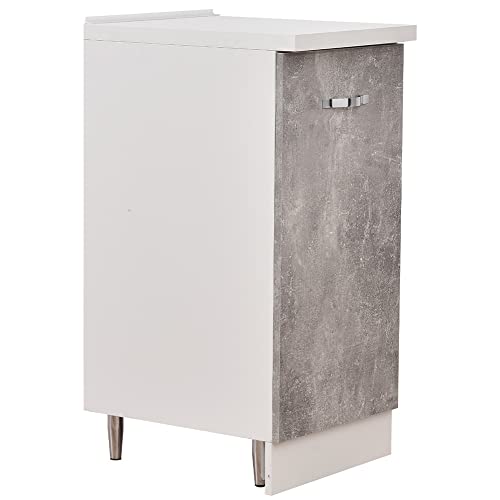 Shally Dogan Unterschrank für Küche mit Einzeltür und Zwei Fächern, Schrank mit Rahmen aus Holz, robust und langlebig, Farbe Grau Beton, Möbel, Maße 40 x 50 x 85 cm Shally Dogan Unterschrank für Küche mit Einzeltür und Zwei Fächern, Schrank mit Rahmen aus Holz, robust und langlebig, Farbe Grau Beton, Möbel, Maße 40 x 50 x 85 cm von Shally Dogan