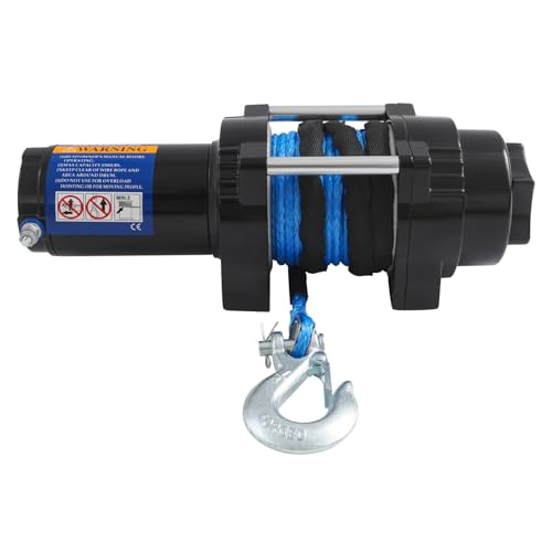 12V Elektrische Seilwinde, Nylonseil Elektrowinde, Kleine Elektrowinde, Seilzug mit Fernbedienung, Motorwinde Seilzug 2041 kg/4500 lbs, Kompatibel mit ATV UTV von Shalmidor