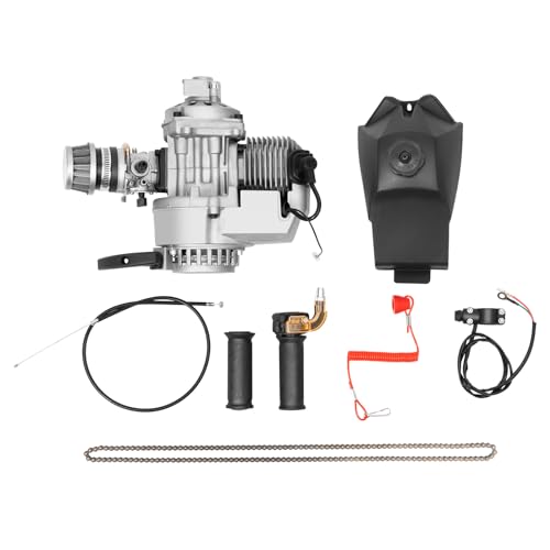 2-Takt Motor Kit, 3 PS Pocket Dirt Bike Fahrrad Motor Kit mit Rückstoßstarter Vergaser Lenker Luftfilter Kraftstofftank, 1,9 KW Mini Dirtbikes Engine, Einzylinder Pocketbike Motoren 2-Takt Motor Kit, 3 PS Pocket Dirt Bike Fahrrad Motor Kit mit Rückstoßstarter Vergaser Lenker Luftfilter Kraftstofftank, 1,9 KW Mini Dirtbikes Engine, Einzylinder Pocketbike Motoren von Shalmidor
