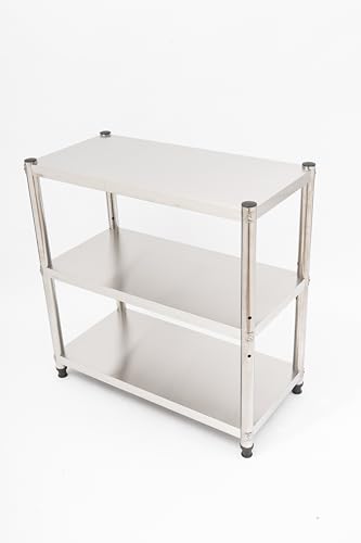 Aufbewahrungsschrank mit 3 Regalböden, Edelstahl Regal mit Höhenverstellbaren Einlegeböden & Nivellierfüßen, Jedes Regal Gewicht 30Kg, Schwerlastregal standregal, Küchentisch 80x40x80cm Aufbewahrungsschrank mit 3 Regalböden, Edelstahl Regal mit Höhenverstellbaren Einlegeböden & Nivellierfüßen, Jedes Regal Gewicht 30Kg, Schwerlastregal standregal, Küchentisch 80x40x80cm von Shalmidor