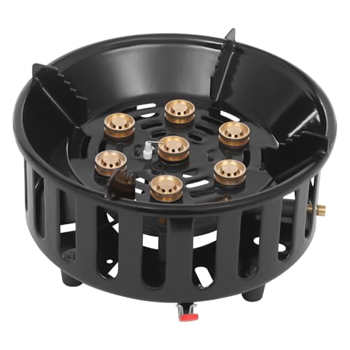 Hockerkocher inkl 1,5 m Propan-Gas-Schlauch, Gaskocher Campingkocher, Outdoor-Campingkocher, Gasherdplatte Kochfläche 23.5x12cm ideal für Camping, Outdoor und Freizeit von Shalmidor