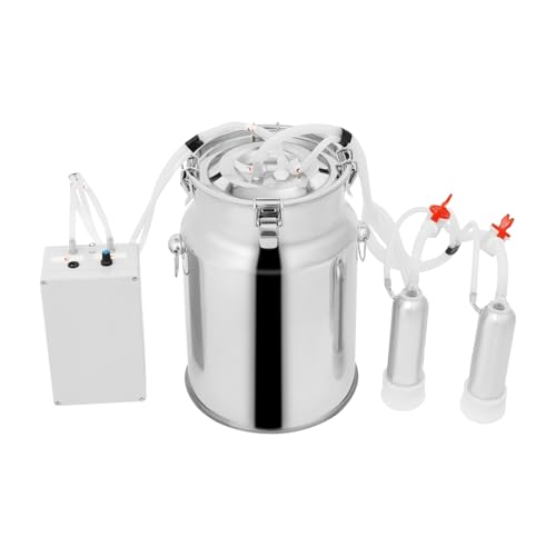 Kuhnmelkmaschine Durchflussrate 15L/min, Elektrische Melkmaschine Ziegenmelkmaschine, Portable Kuh Schaf Melkpumpe, Regulierung der Pulsationsgeschwindigkeit, für Home Kleine Farmen (10L) von Shalmidor