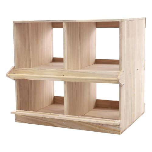 Nistkästen für Hühner 64x47x58cm, Nistkästen aus Holz, Wall Installieren Unterstützt, Legenkasten für Geflügel Schwerlast, HühnernestNistkästen für Hühner, Enten (4 Fach) von Shalmidor