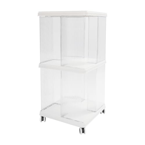 Shalmidor 2-Layer Square Plastic Wheeled Rotating Shelf rotatable Bookshelf Shalmidor 2-Layer Square Plastic Wheeled Rotating Shelf rotatable Bookshelf von Shalmidor