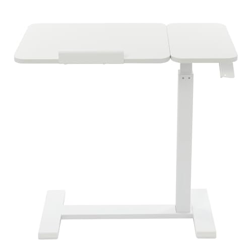 Shalmidor Mobile Stehschreibtisch, Stehpult Höhenverstellbarer Schreibtisch Mobiler Betttisch, Verstellbarer Überbett-Bettscheidetisch, Tischplatte neigbar 0-60° Laptoptisch (weiß) von Shalmidor