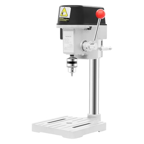 Tischbohrmaschine, Tragbare Säulenbohrmaschine 340W, Variable Drehzahl Tischbohrmaschine Max. Bohrtiefe 25mm, Ständerbohrmaschine, Mini Säulenbohrmaschine 0-16000rpm von Shalmidor