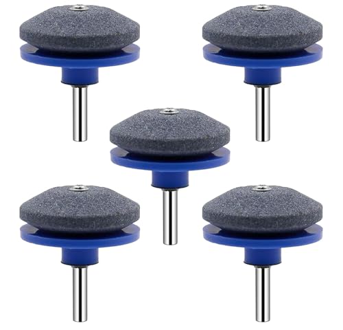 Schärfer für stumpfe Klingen von Rasenmähern Messerschärfer Rasenmäher Messerschärfer Rasenmäher für jede elektrische Handbohrmaschine und Gartengeräte(Blau 5Pcs) von Shalwinn