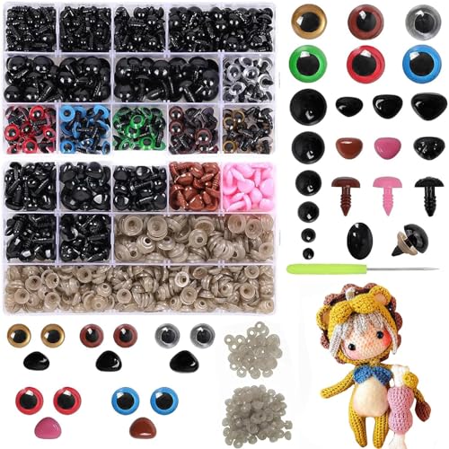 Shalwinn 915 Stück Kunststoff Knopfaugen Sicherheitsaugen und Sicherheitsnasen, Bunte Sicherseitsaugen und Sicherseitsnasen Puppenaugen mit Unterlegscheiben für Puppe Teddybär Spielzeuge DIY Basteln Shalwinn 915 Stück Kunststoff Knopfaugen Sicherheitsaugen und Sicherheitsnasen, Bunte Sicherseitsaugen und Sicherseitsnasen Puppenaugen mit Unterlegscheiben für Puppe Teddybär Spielzeuge DIY Basteln von Shalwinn