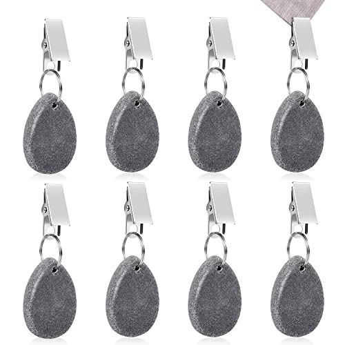 Shalwinn Tischdeckenbeschwerer Set Stein,8 Stück Tischtuchgewichte mit Klammer Tropfenform für Familie Party Camping Hochzeit Garten Picknick Shalwinn Tischdeckenbeschwerer Set Stein,8 Stück Tischtuchgewichte mit Klammer Tropfenform für Familie Party Camping Hochzeit Garten Picknick von Shalwinn