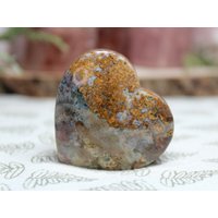 A+ Ozean Jaspis Herz Mit Druzy, 3.1 Oz Polierter Palmstein Aus Indonesien von ShamanicCrystals