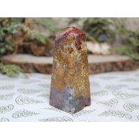 A+ Ozean Jaspis Obelisk Mit Druzy, 115G Polierter Turm Aus Indonesien von ShamanicCrystals
