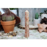 Aa + Sunstone Crystal All Polish Großer Generatorpunkt Mit Erstaunlichen Regenbögen, 7, 8 Unze von ShamanicCrystals
