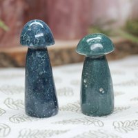 Aaa + Traubenachat Pilz Paar Mit Druzy, 2.3 Oz Geschnitzte Lila Kristallpilze Aus Indonesien von ShamanicCrystals