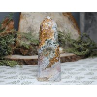 Aaa Ozean Jaspis Turm Mit Druzy Und Bergkristall, 270 Ml Polierter Generatorpunkt Aus Indonesien von ShamanicCrystals