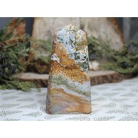 Aaa Ozean Jaspis Turm Mit Druzy Und Bergkristall, 400 Ml Polierter Generatorpunkt Aus Indonesien von ShamanicCrystals