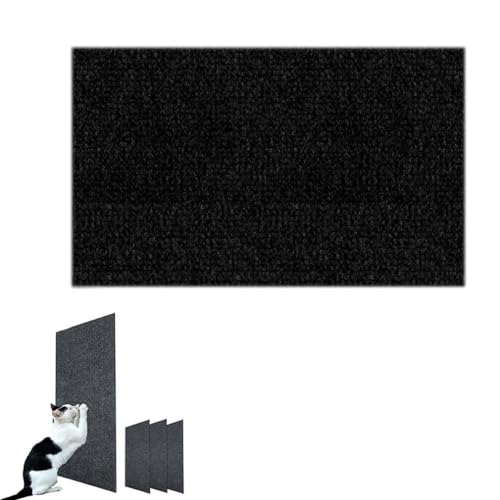 Selbstklebende, zuschneidbare Katzenkratzmatte, DIY-Möbelschutz, Katzenkratzer-Teppichunterlage for Kratzbaum, Sofa, Wand, verschleißfest (Color : Black, Size : 40x100cm) von Shamdrea