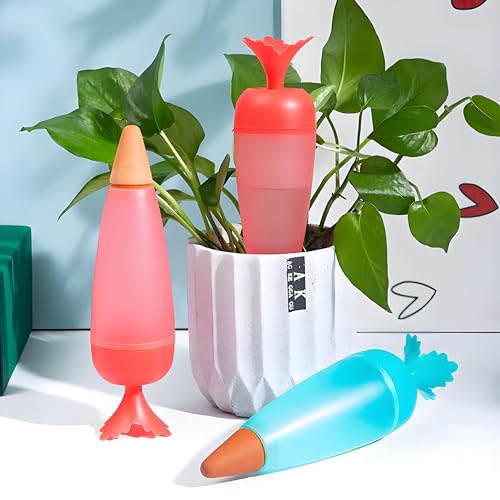 3 Automatische Tränken in Form von Karotten, Balkon & Garten – Transparentes Bewässerungssystem für Selbstbewässerung von Pflanzen (Innen & Außen) von Shamoparty