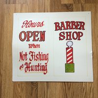 Vintage 15 "x 17" Handgefertigtes Posterboard Barber-Schild Mit Geschäftsstunden von ShamrocktreasuresII
