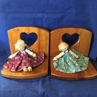 Vintage Hand Gefertigte Spool Dolls Buchstützen von ShamrocktreasuresII