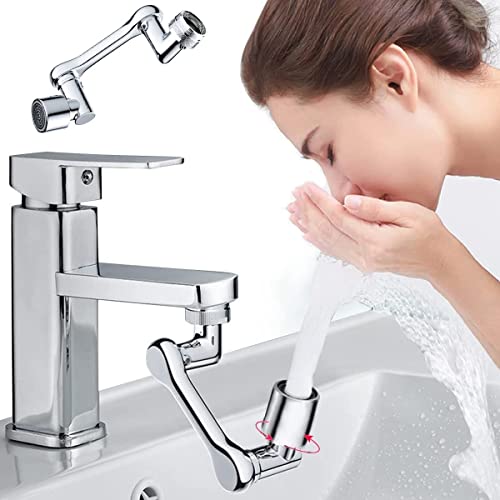 1080°Luftsprudler Wasserhahn,Schwenkbarer Doppelfunktion Wasserhahn 22 mm Innengewinde und 24 mm Außengewinde Drehbarer Perlatoren für WasserhäHne Verlängerung Booster Dusche Aufsatz von ShanBye