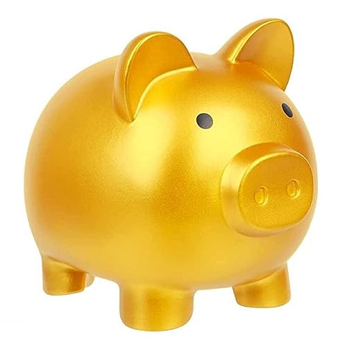 Goldene Süße Kunststoff Sparschwein,Kunststoff Schwein Spardose Schwein Spardose Kinder Süßes Sparschwein Münzbank Für Jungen Mädchen Kinder Erwachsene von ShanBye