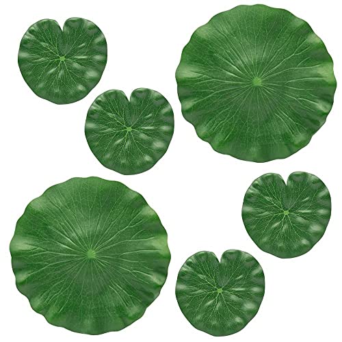 Künstliche Lilienblätter,6PCS Realistische Schwimmende Schaum-Lotusblätter Floating Lotusblatt Seerosenblätter Künstlich Lotusblatt für Terrasse Koi Fisch Teich Pool von ShanBye