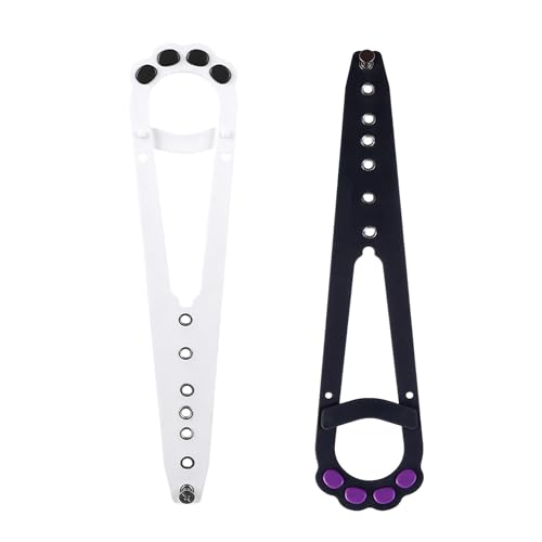 ShanBye Türverriegelung Katze Halter,2 PCS Verstellbare Katzentürriegel mit 7-Fach Höhenverstellung Starker Türstopper für Katzenklo Schlafzimmer Flex-Türverriegelung mit Pfotenform Design Hält Hunde von ShanBye