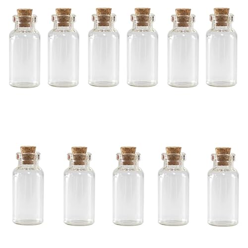 Wunschflaschen,30 PCS Glasflaschen mit Korkstopfen Reagenzglas mit Korken Kleine Glasgefäße Fläschchen Wunschflaschen Flaschenpost Mini Glasflaschen Glasfläschchen für Party Dekoration Handwerk 3ML von ShanBye