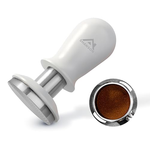 ShanSon Espresso-Tamper, Kaffeezubehör, Dreifachfeder, 11,3 kg konstanter Druck, akustisches Klick-Sound-Feedback, Edelstahl-Riffelbasis, eloxierter Aluminium-Griff, Tamperwerkzeug, Espresso von ShanSon