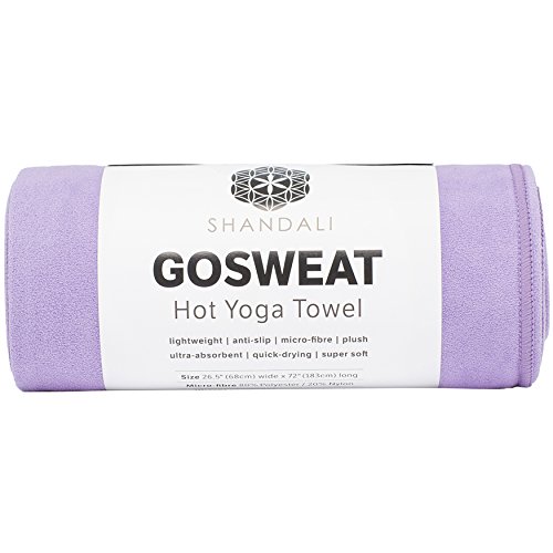 Hot Yoga Handtuch, super saugfähig, 100 % Mikrofaser, rutschfest, Wildleder, bestes Bikram/Hot Yoga Handtuch, bestes Camping/Outdoor-Handtuch, viele Farben erhältlich, , Violett (Standard â€“ 66,5 x 183 cm) von Shandali