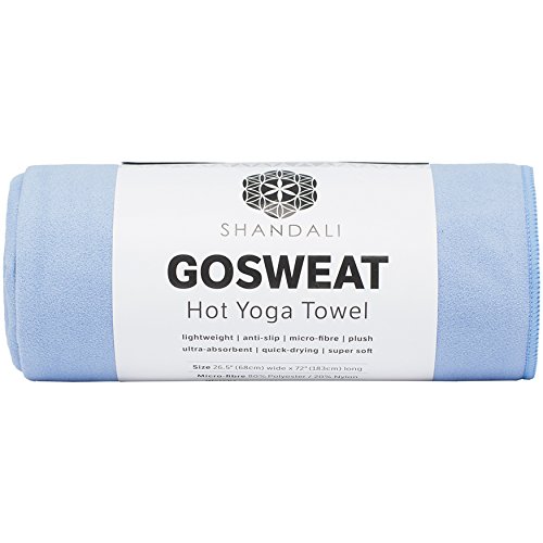 Hot Yoga Handtuch – Wildleder, 100% Mikrofaser, super saugfähig, Bikram Yoga Handtuch, Placid Blue – 26,5 x 72 cm von Shandali