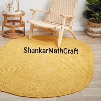 3x6, 4x6, 5x8, 6x9, 8x10, 9x12 Natur Jute Handgewebt Bereich Teppich Großer Eco Natural Rug Türkisch Massivgröße Schöne Boho von ShankarNathCraft