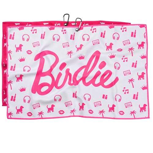 Shanker Golf - Birdie Pink Golf-Handtuch – Mikrofaser mit Waffelmuster für Damen – lustiges Witz-Logo – perfektes Golf-Geschenk für Frauen – Damen-Golfzubehör von Shanker Golf
