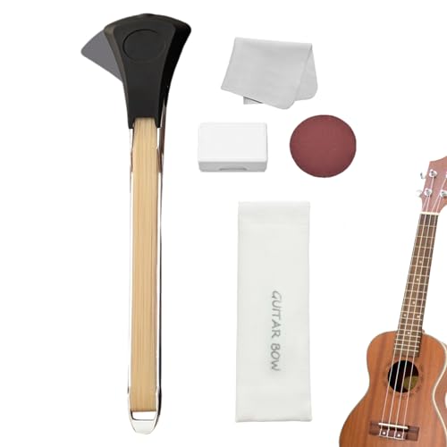 Pickaso Guitar Bow, Gitarrenzubehör, Tragbare Gitarrenplektren Für Akustikgitarre, Doppelseitiges Gitarren-Bogenwerkzeug Aus Pferdehaar, Für Gitarrenspiel, Anfänger, Geschenk Gitarrenliebhaber von Shannan