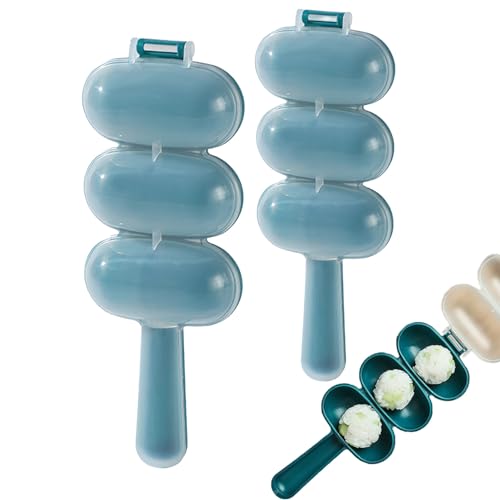 Shannan Reisbällchen Former,3 Stück Reisbällchen-Shaker,Baby Rice Ball Schimmel Blau,Sushi Maker Set, Antihaftbeschichtete Onigiri-Form, Sushi-Werkzeug Für Kinder von Beichi