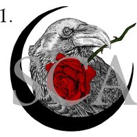 Rabe Rose - Kunstdruck Witchy Dekor, Krähe, Halbmond, Dark Romance, Gothic Valentine von ShannonCaitrionaArt