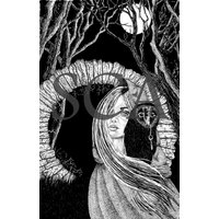 Through The Moongate - Kunstdruck Dark Fantasy, Witchy, Gothic Home Decor, Eule, Wald, Wildtier, Mystisch, Natur, Märchen Dekor von ShannonCaitrionaArt