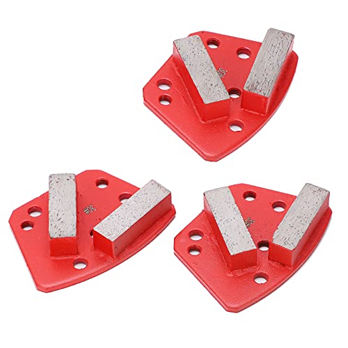 6-Loch-Diamant-Schleifschuhe, Diamant-Schleifblock Trapez-Betonschneiden 3 Stk. 6-Loch-Diamant-Schleifschuhe mit geraden Zähnen Rot für Reparaturwerkzeug von Shanrya