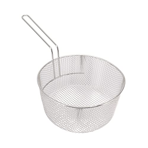 Frittiergitter, Langer Griff aus Edelstahl Langlebiger, Abwaschbarer Korb Zum Braten von Pommes Frites (Griff ohne Gummi) von Shanrya