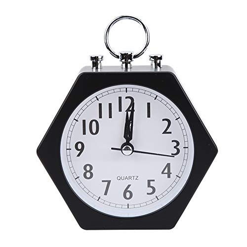 Kleine Wecker für Regal, Schreibtisch Mini-Uhr Stiller, Nicht Tickender Analoger Wecker Batteriebetrieben, Nachttischuhr für Wohnzimmer Schlafzimmer Küche Home Office(5.1 x 5.1 x 2.3inch -Schwarz) von Shanrya